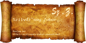 Szilvássy Zobor névjegykártya